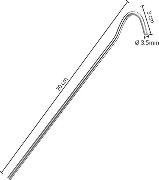 Gardebruk Haringen Set van 100 Gegalvaniseerd Staal lxØ 200x3,5mm van Gardebruk — afbeelding 4
