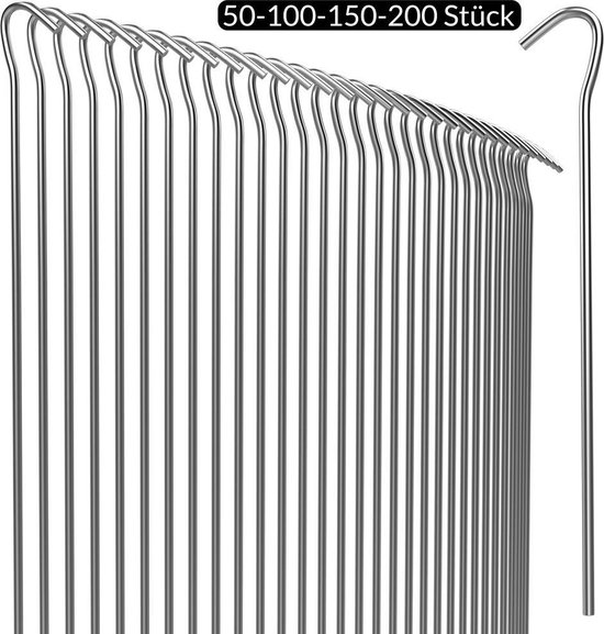 Gardebruk Haringen Set van 100 Gegalvaniseerd Staal lxØ 200x3,5mm van Gardebruk — afbeelding 2