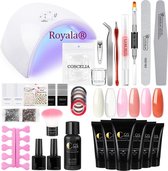 Royala - Professionele Polygel kit A – 6 Kleuren Tube’s a 30ml Polygel - 6 Kleuren Polygel Pakket - incl. 36 W UV Nageldroger - Polygel nagels - UV Nagel lamp - Nagelvijl - Poly acryl nagels 