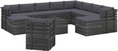 Medina 12-delige Loungeset met kussens pallet massief grenenhout