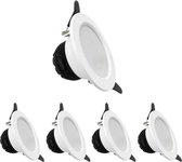 LED inbouwspot 6W Rond WIT variabel licht (set van 5) - Silumen - Koel wit licht