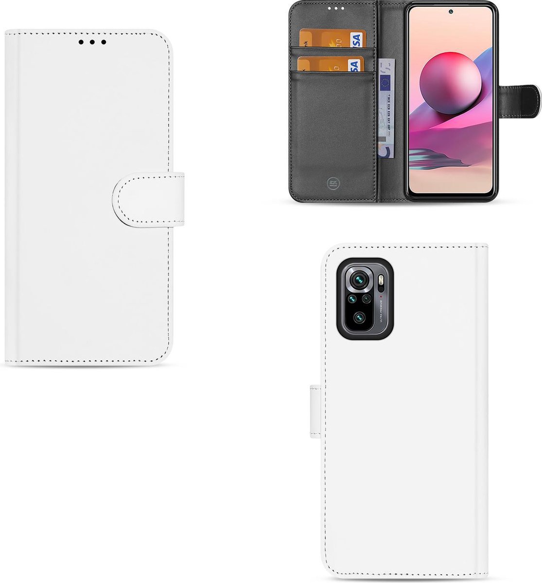 Xiaomi Redmi Note 10 4G Book Case Wit met Pasjeshouder