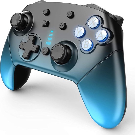 Draadloze bluetooth pro controller geschikt voor Nintendo Switch Pro & PC -  Blauw ... | bol.com