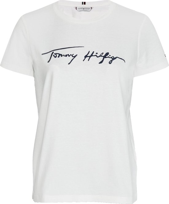 Tommy T-Shirt Ecru met logo dames XL | bol.com