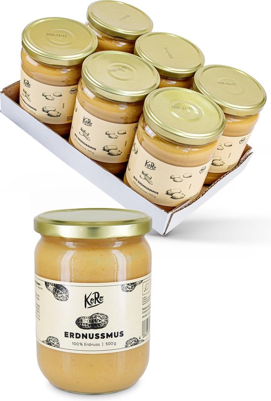 KoRo pindakaas - biologisch en 100% pinda's - 6 x 500 g
