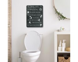 Toilet Rules Tempered Glazen Wandbord 30cm x 40cm