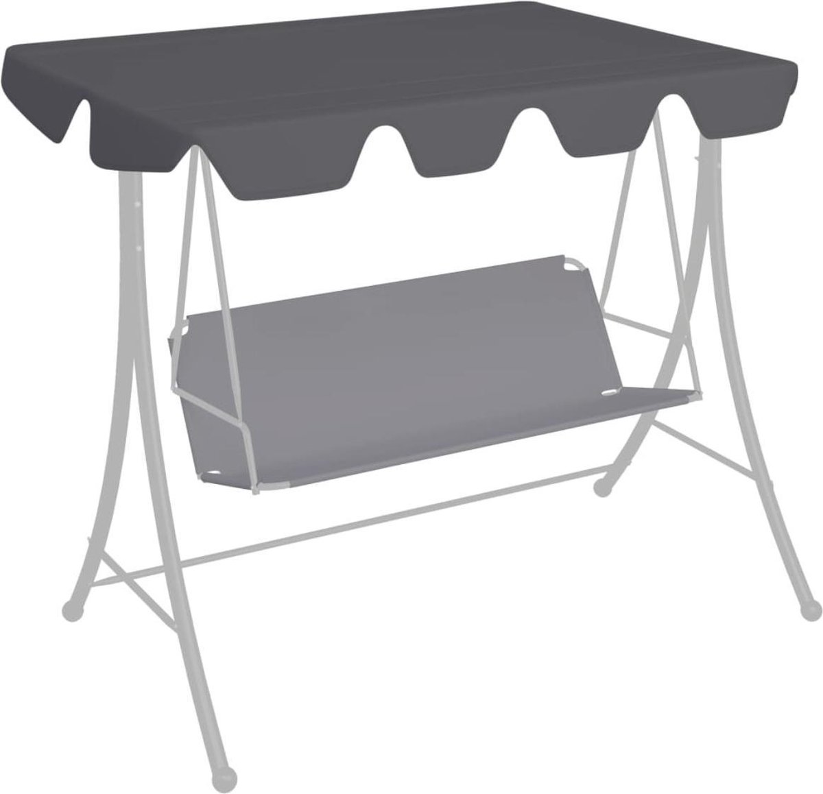 vidaXL - Vervangingsluifel - voor - schommelbank - 150/130x105/70 - cm - antraciet