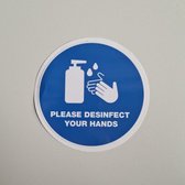 Pictogram Covid - Please desinfect your hands - diameter 10cm