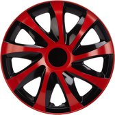 Wieldoppen Set van 4 elegante zwart-witte DRACO CS 14 "rode ringen