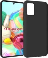 Geschikt voor Samsung Galaxy A02s Hoesje - Siliconen - A02s Hoesje Zwart Siliconen Case