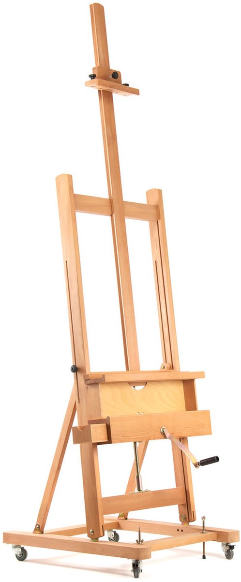 Museo Studio Slinger Schildersezel - Beukenhout met wielen en penseelbak