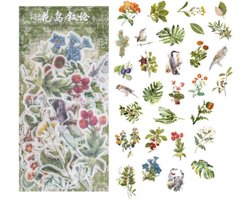 Washi Stickers Thema Planten En Vogels - 60 Stickers - Planten En Bloemen En Vogels Sticker - Bullet Journal - Stickers Voor Volwassenen - Scrapbooking - Agenda Stickers - Decoratie Sticker Washi Tape