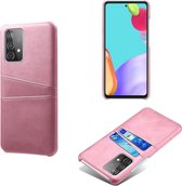 Backcover met Opbergvakjes + PMMA Screenprotector voor Samsung Galaxy A52 4G/5G / A52s 5G _ Roze Goud