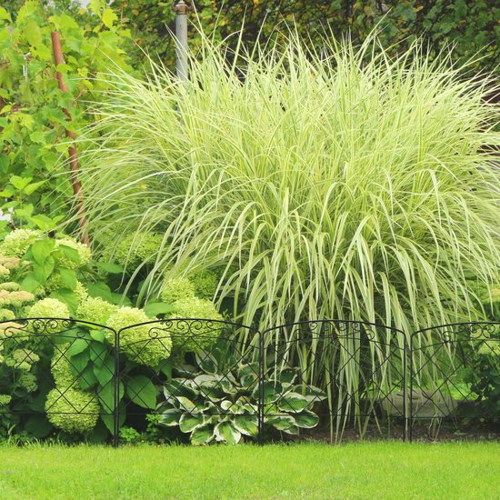 Flexibele borderrand-tuin hekje - 57 cm - lichtgrijs - kunststof Flexibele borderrand-tuin hekje - 57 cm - lichtgrijs - kunststof