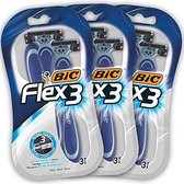 BIC Flex3 Heren Wegwerp scheermesjes - Bundel van 3 Packs van 3