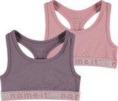 NAME IT NKFSHORT TOP 2P NOSTALGIA LUREX Meisjes Onderhemd - Maat 146-152