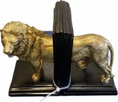 Luxe boekensteun - leeuw - set van 2 - goud - zwart - decoratie
