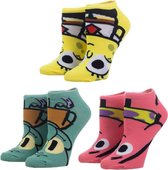 Spongebob Squarepants enkelsokken 3pack - Spongebob, Patrick, Octo - Nickelodeon