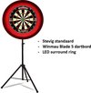 Afbeelding van het spelletje Dragon darts - Portable dartbord standaard LED pakket - inclusief Winmau Blade 5 - dartbord - LED surround ring - rood