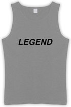 Grijze Tanktop sportshirt met Zwarte “ Legend “ Print Size XL