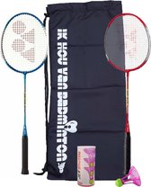 Yonex recreatieve badmintonset GR-020 met AIRbadminton shuttles en draagtas