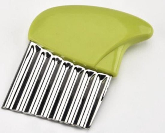 Foto: Multifunctionele groenten slicer kartelmes frietsnijder golvend mes groen