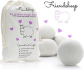 Friendsheep Nieuw Zeelands Herbruikbare Wollen Drogerballen - Wasbollen - Schaapswol -Duurzame Wasballen - 6 Stuks