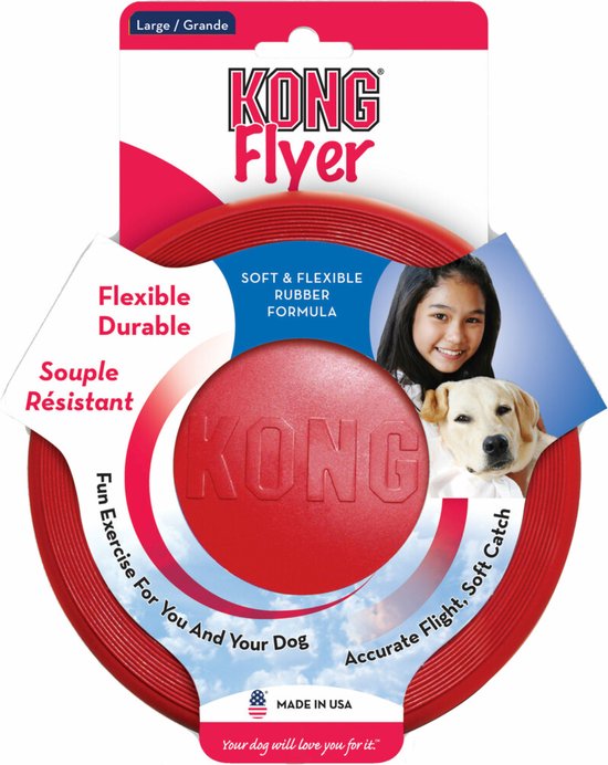 Kong Flyer Frisbee - Jouet pour chien - Rouge - Ø25 cm