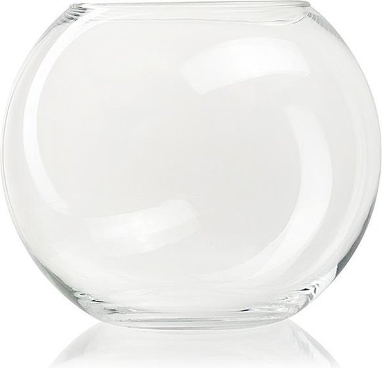 Ronde glazen vaas 'Ryan' h22 d26cm - Transparant/Helder/Doorzichtig glas -  Bloemen... | bol.com