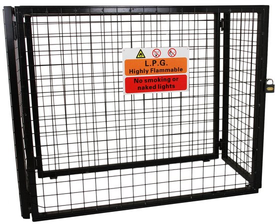 Glasflesberging - Gasflessen opslag - Gaas - Zwart - 870mm (W) x 900mm (H) x 490mm (D) van Pro@Work — afbeelding 5