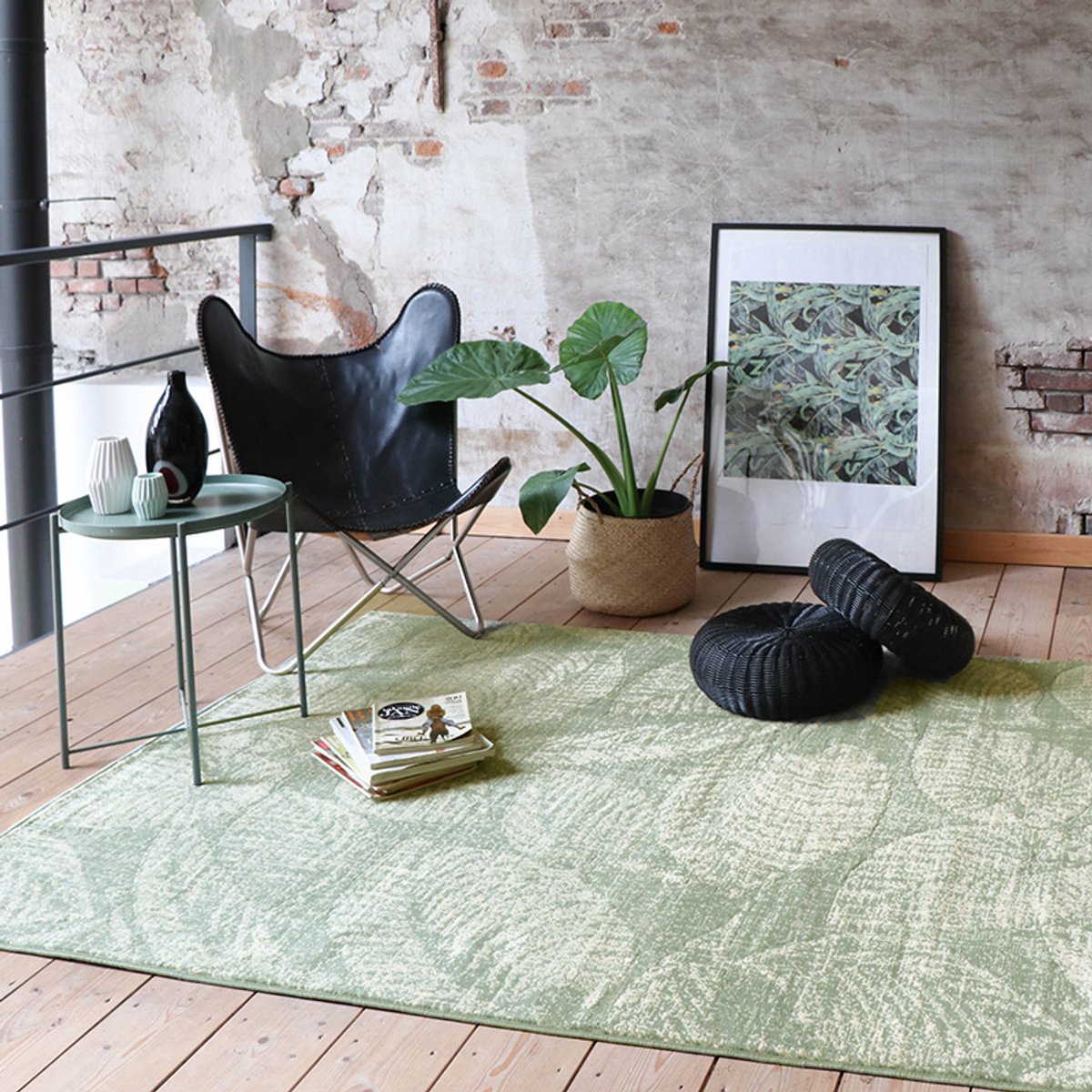 Fraai Vintage vloerkleed - Wonder Leaves Groen - 280x380cm