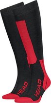 HEAD ski kneehigh 2P logo zwart & rood - 43-46