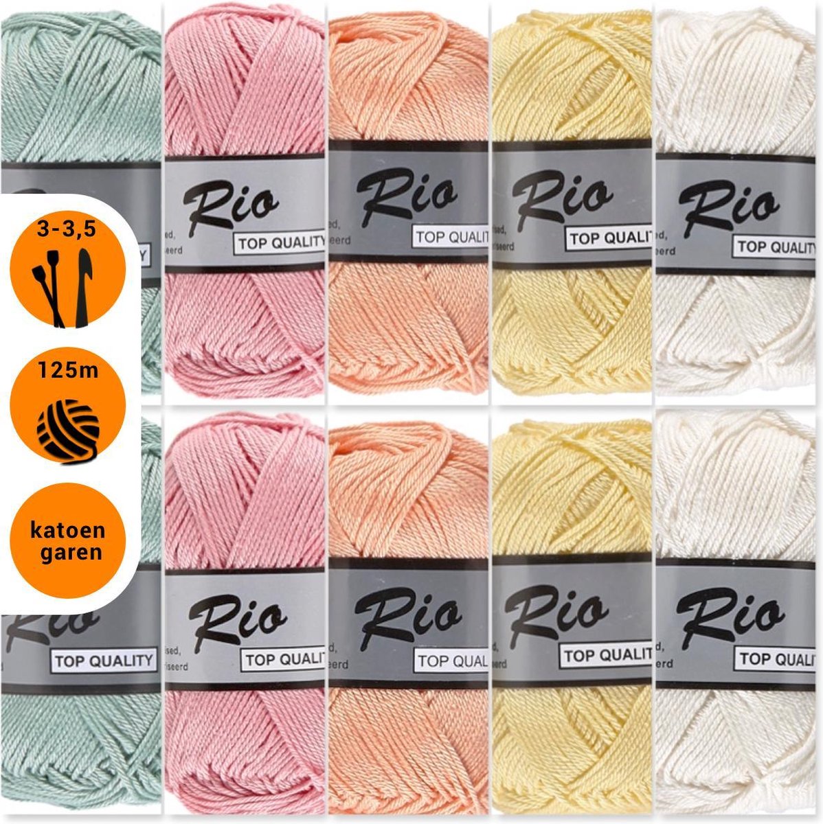 reputatie Voorgevoel magneet Lammy yarns Rio katoen garen pakket - lieve pastel kleuren - 10 bollen |  bol.com