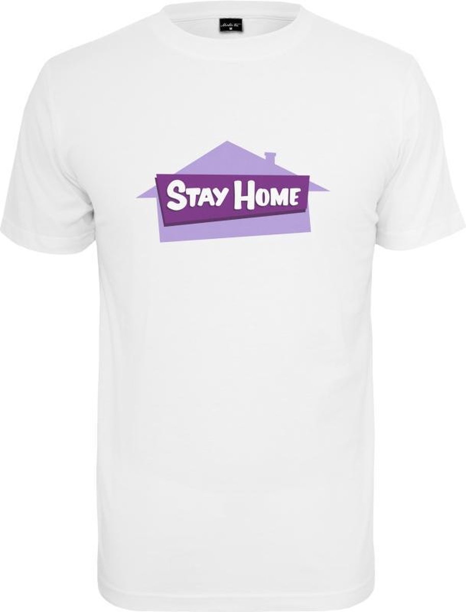 Urban Classics Heren Tshirt -M- Stay Home Wit