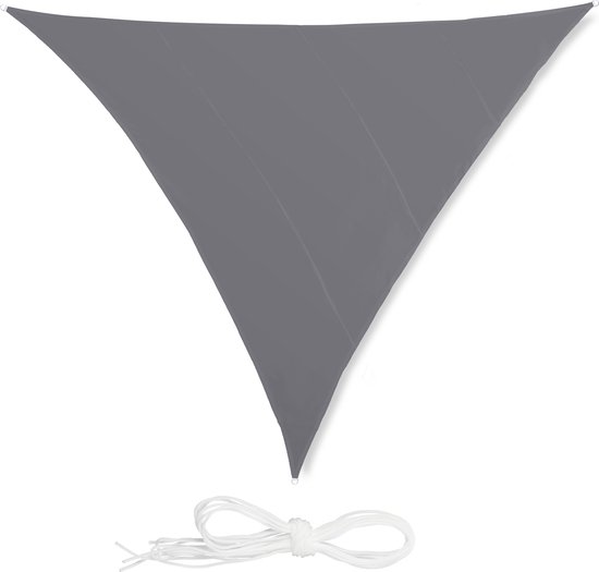 relaxdays toile d'ombrage triangle - voile d'ombrage - store d'ombrage résistant à l'eau résistant aux UV gris 5 x 5 x 5 m