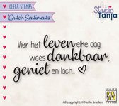 SENC017 - Nellie Snellen Clearstamp Sentiments - tekst Nederlands - Vier het leven elke dag