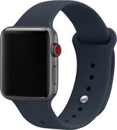 Case2go - Siliconen Bandje geschikt voor Apple Watch 42 / 44 mm - Horlogeband - Smartwatchbandje - Donker Blauw