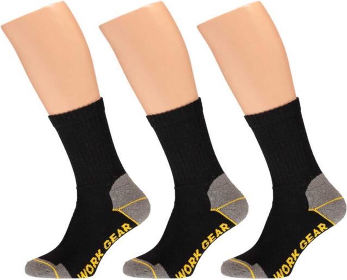 Apollo Worker Sokken Zwart Werksokken Heren 3-pack - Maat 43-46