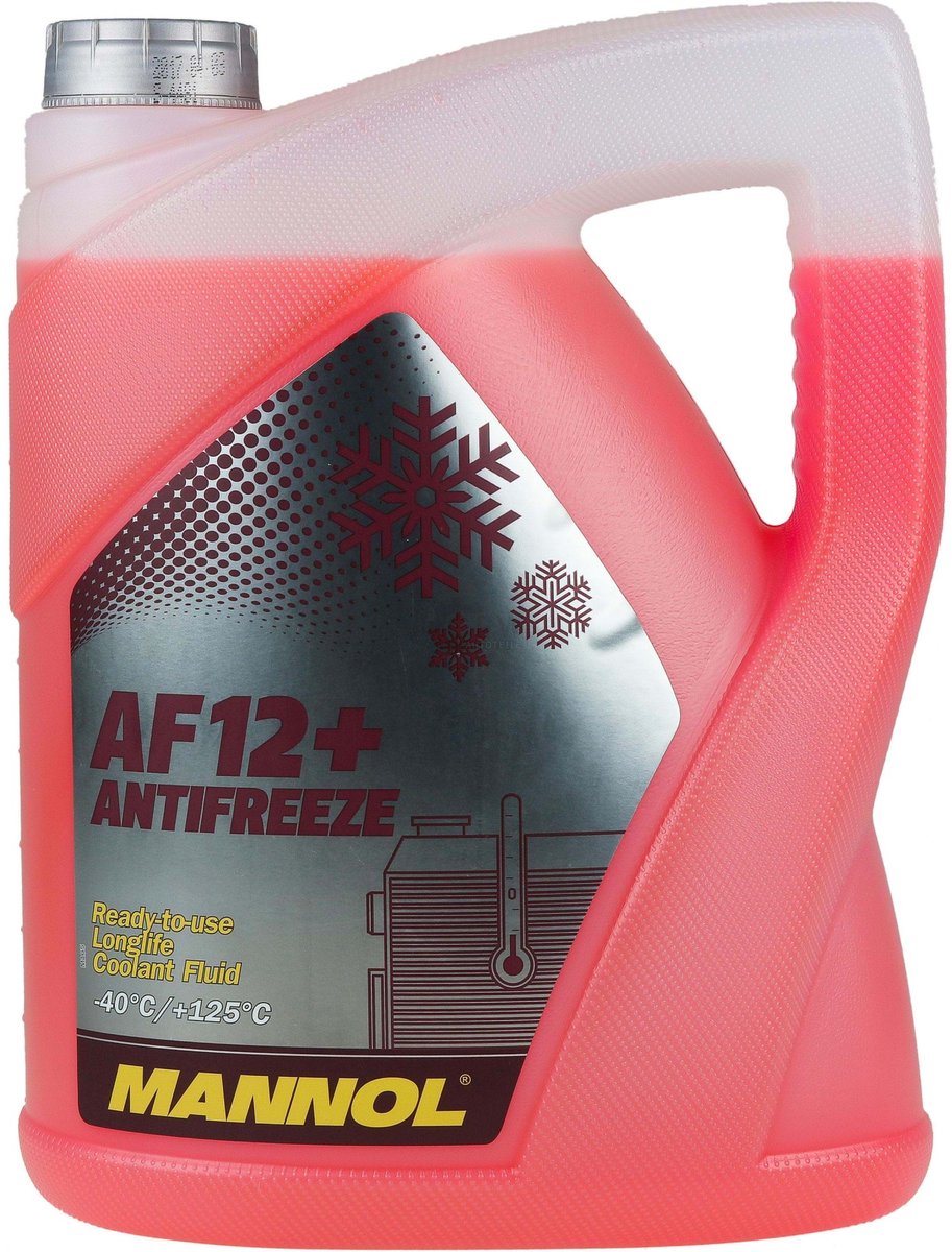 AG12+ Anti-vries/koelvloeistof ( 5 liter ) ( G12 ) Mannol ( -40°C / +125 ) ( Rood ) (4012) Mannol (MN4012-5) Mannol