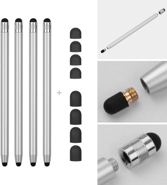 4 pièces - Stylets pour écran tactile - Argent