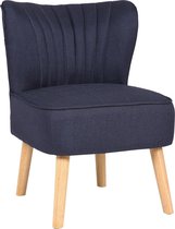 Ligstoel - fauteuil - stoel - stof - blauw - 77 x 53 x 68cm