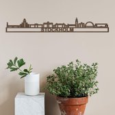 Skyline Stockholm notenhout - 60cm- City Shapes wanddecoratie