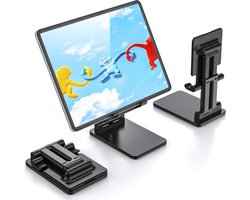 Top 10 telefoonhouders en telefoonstandaards 2026: Bureau houder Tablet iPad & Telefoon - Vouwbaar Standaard voor Tafel of Bureau - Telefoon Steun Universeel - Zwart