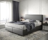 Bed Dream-Well Zwart 160x200 cm Kunstleder met matras en topper boxspring-bed