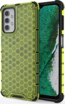 Samsung Galaxy A32 5G Hoesje - Mobigear - Honeycomb Serie - Hard Kunststof Backcover - Groen - Hoesje Geschikt Voor Samsung Galaxy A32 5G