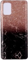 Samsung Galaxy A51 Hoesje - Mobigear - Marble Serie - TPU Backcover - Zwart / Roze - Hoesje Geschikt Voor Samsung Galaxy A51