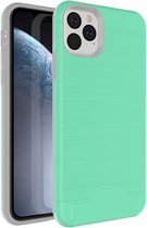 Apple iPhone 11 Pro Max Hoesje - Mobigear - Brushed Card Serie - Hard Kunststof Backcover - Turquoise - Hoesje Geschikt Voor Apple iPhone 11 Pro Max