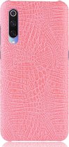 Xiaomi Mi 9 Hoesje - Mobigear - Croco Serie - Hard Kunststof Backcover - Roze - Hoesje Geschikt Voor Xiaomi Mi 9