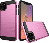 Apple iPhone 11 Hoesje - Mobigear - Brushed Armor Serie - Hard Kunststof Backcover - Roze - Hoesje Geschikt Voor Apple iPhone 11