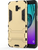 Mobigear Kickstand Hardcase Hoesje - Geschikt voor Samsung Galaxy J6 Plus (2018) - Goud